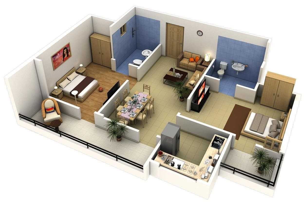 Denah Apartemen 2 Kamar