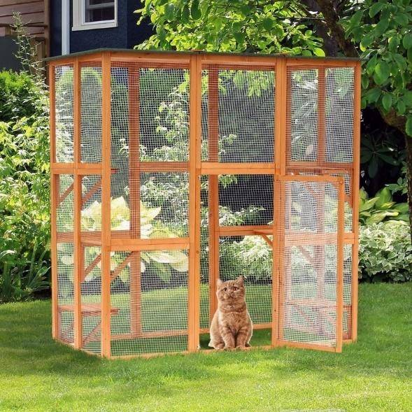 Wood Outdoor Cat Playpen