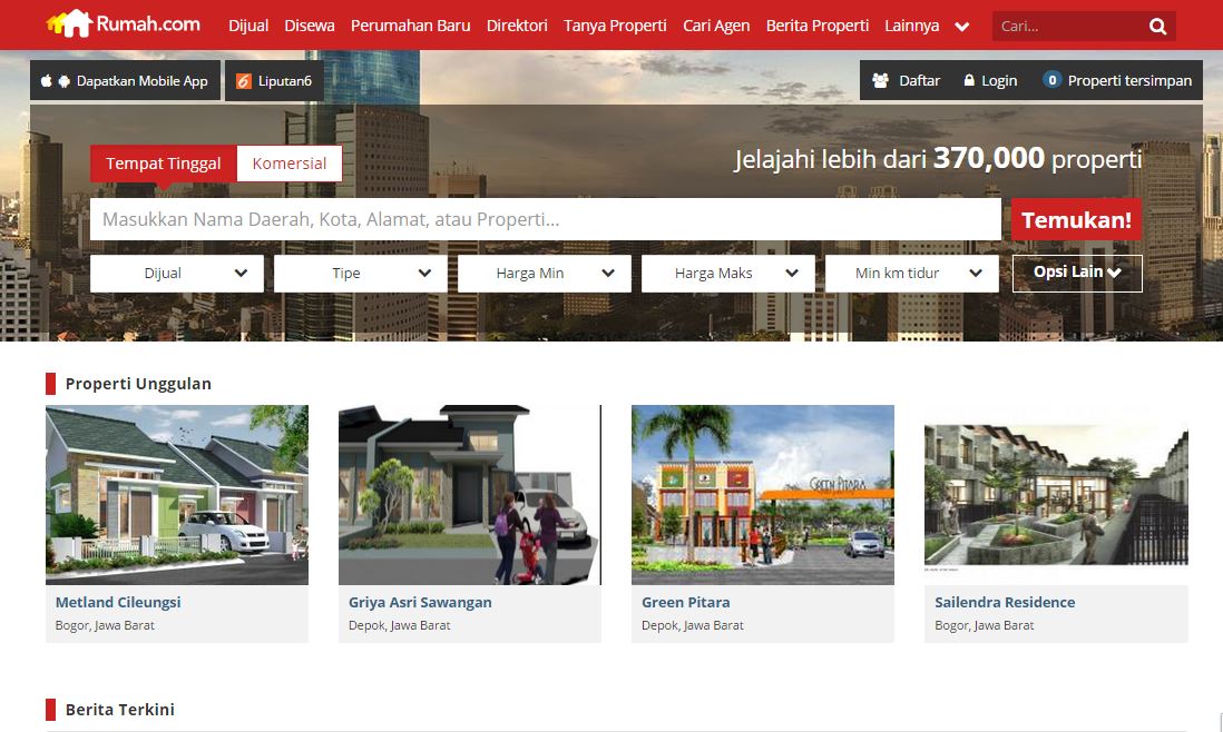 Menemukan Langsung di Situs Properti