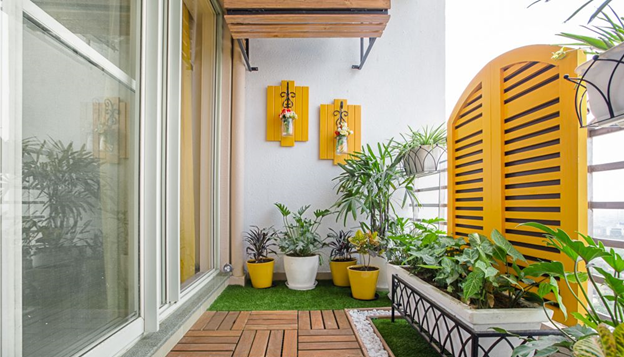 Taman Kering Indoor di Balkon