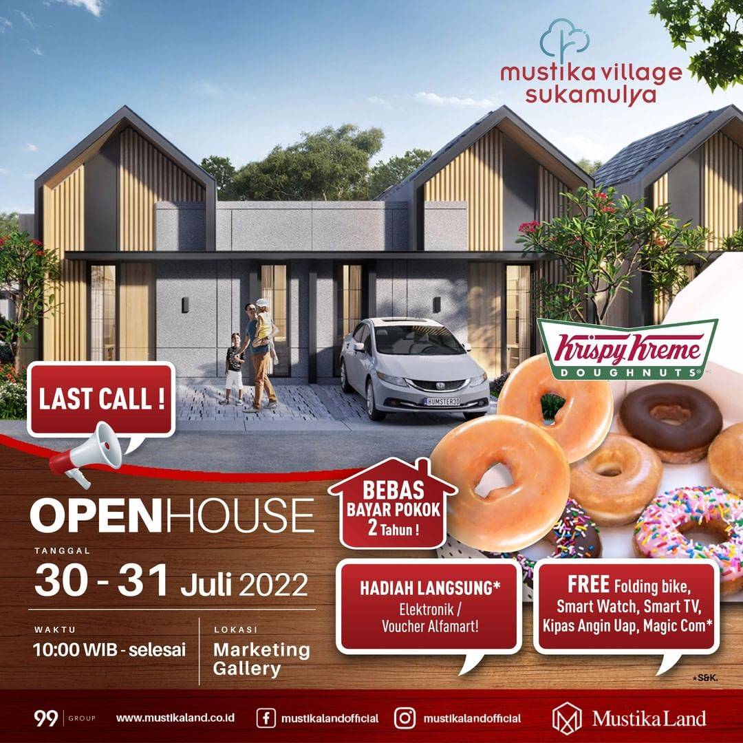 Open House Mustika Village Sukamulya Pesta Donut Krispy Kreme 30 JULI 22 & 31 JULI 22