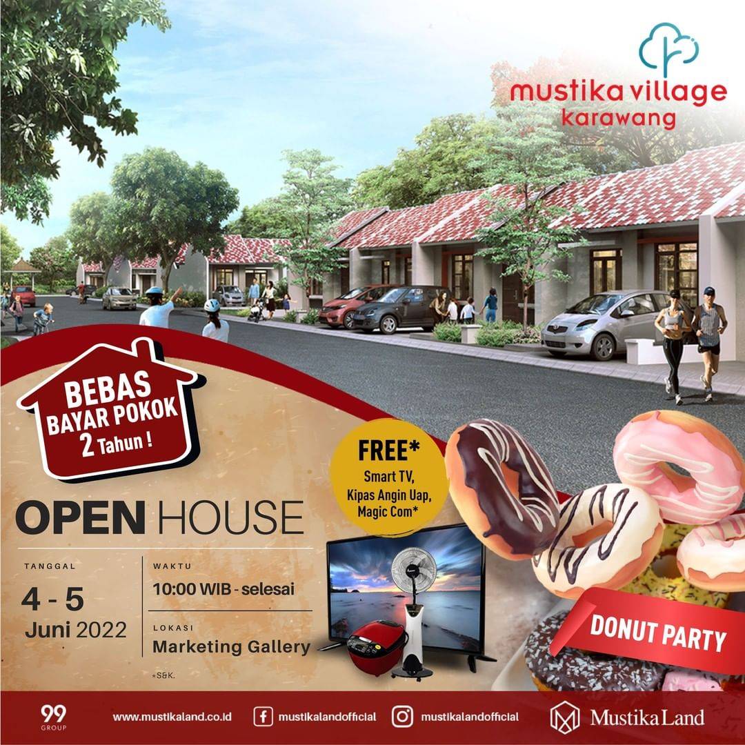 Open House Mustika Village Karawang Donut Party 4 JUNI 22 & 5 JUNI 22