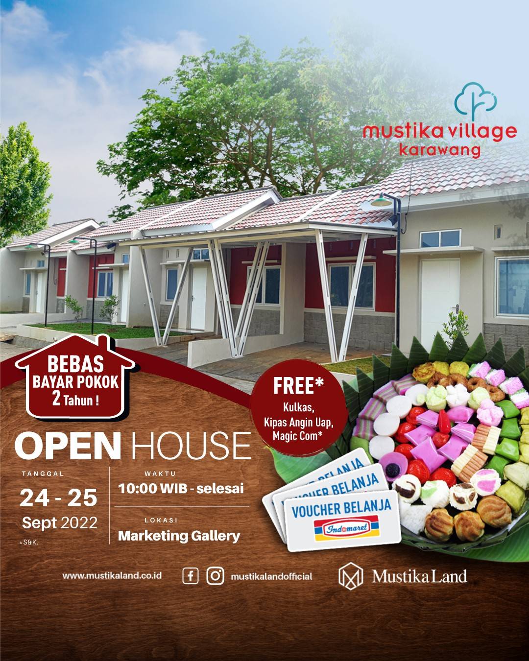 Open House Mustika Village Karawang Jajanan Pasar 24 SEPTEMBER 22 & 25 SEPTEMBER 22