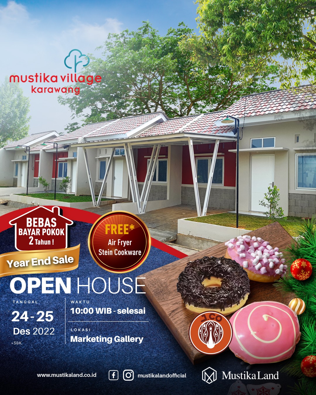 Open House Mustika Village Karawang Pesta Donat JCO 24 DESEMBER 22 & 25 DESEMBER 22