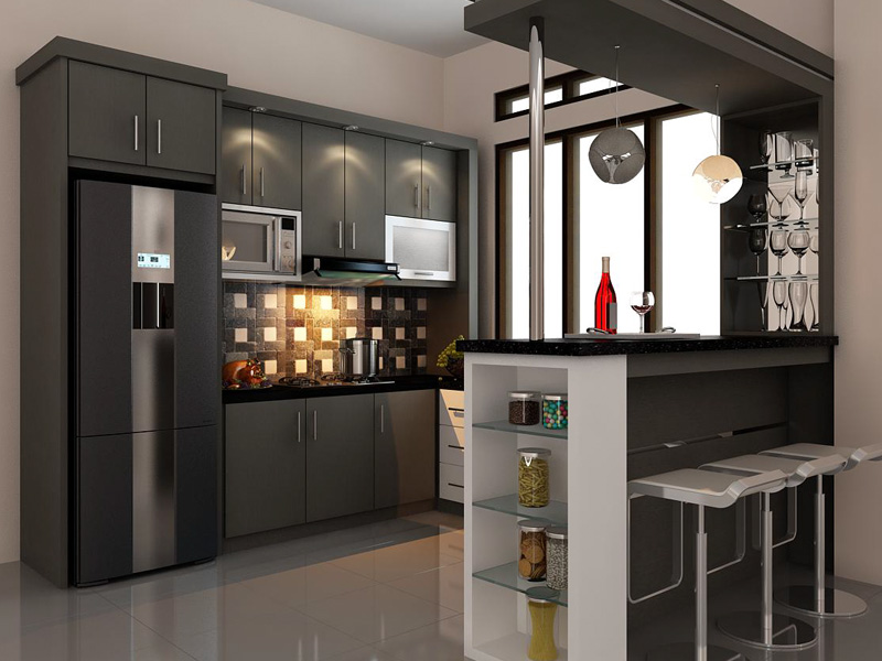 11 Desain Kitchen Set Mini Bar Kekinian yang Sesuai dengan Jiwa Muda